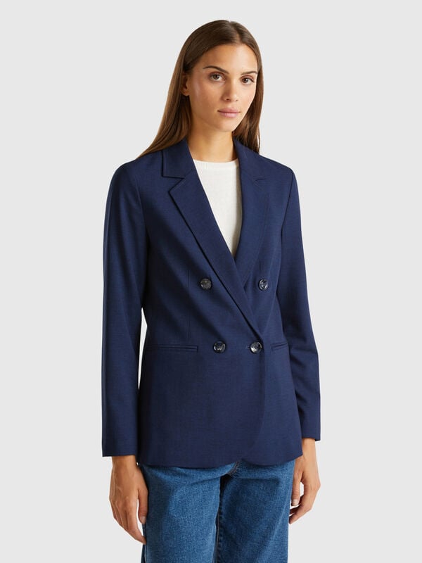 Double-breasted jacket in stretch viscose blend Women