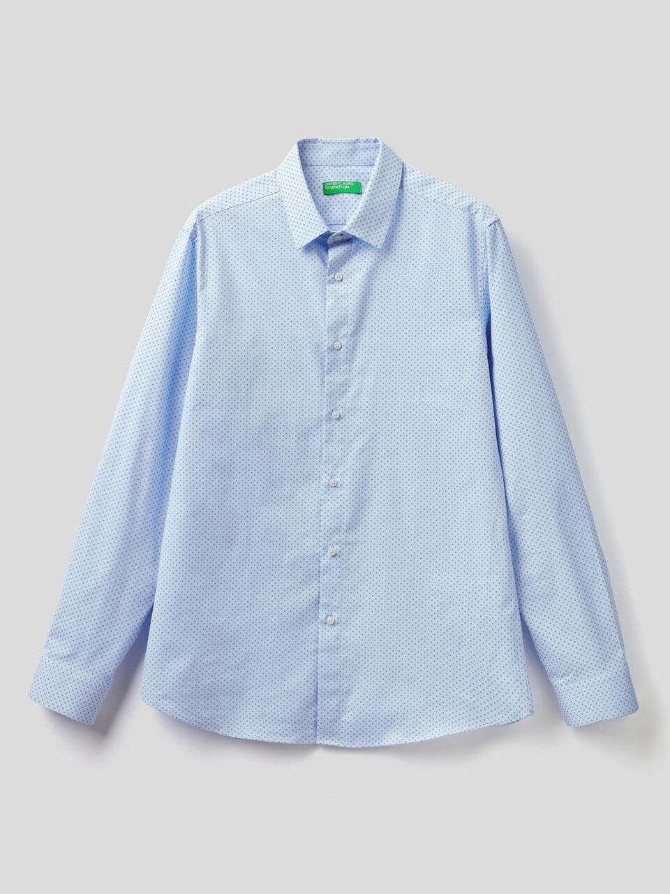 Slim fit shirt in print cotton image number 1