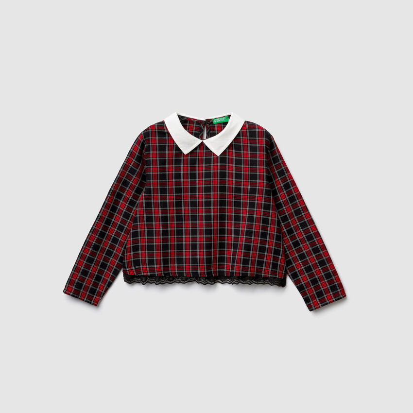 Check flannel blouse