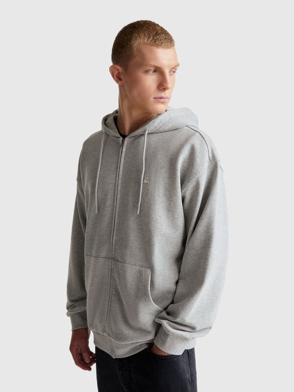 Zip-up hoodie in cotton Men