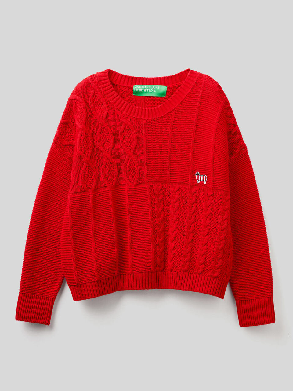 Knit sweater in 100% cotton image number null