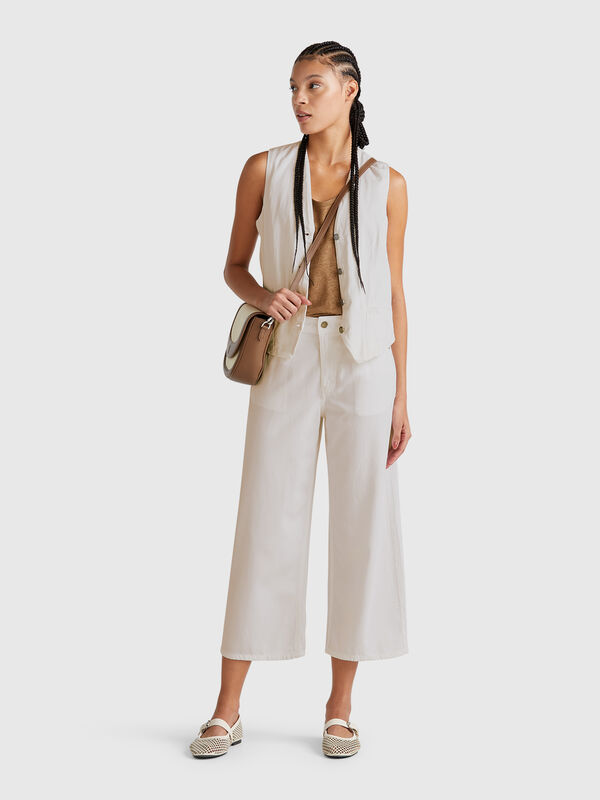 White five pocket pants Women