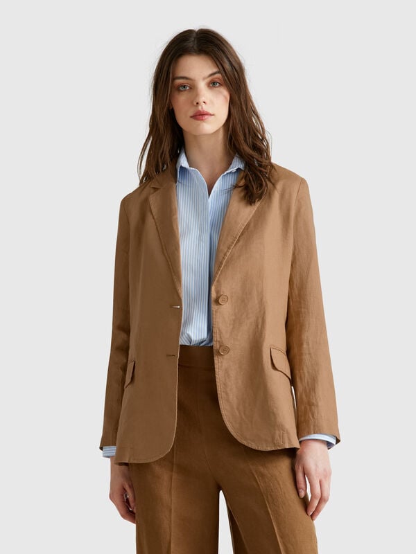 Blazer in pure linen Women
