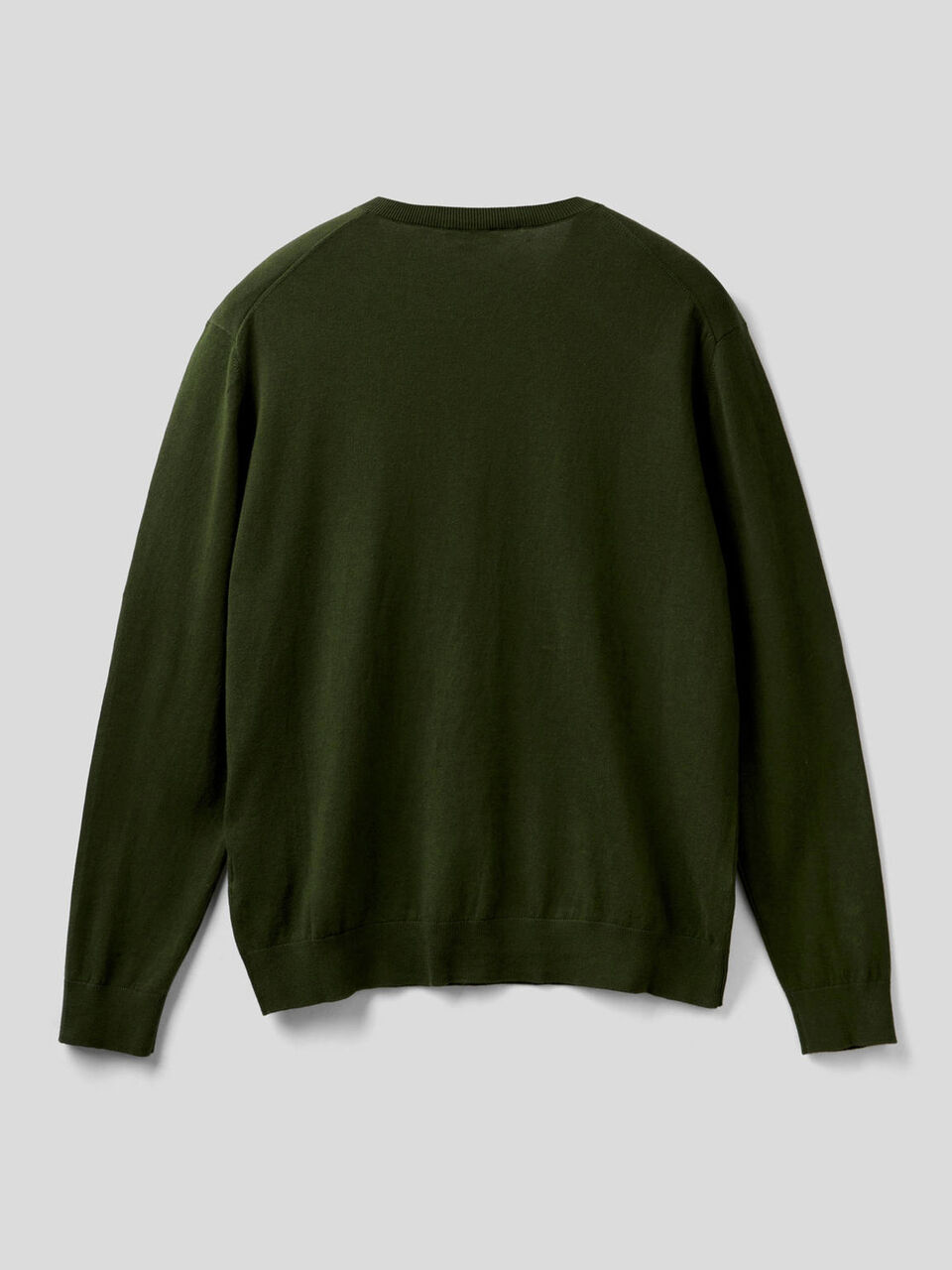 V-neck sweater in cotton blend image number 2