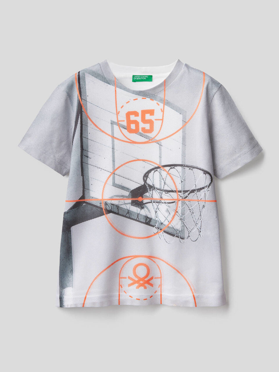 T-shirt with printed mesh insert image number 1
