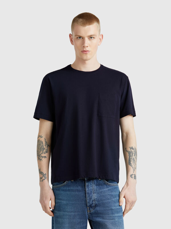 Linen blend t-shirt with pocket Men