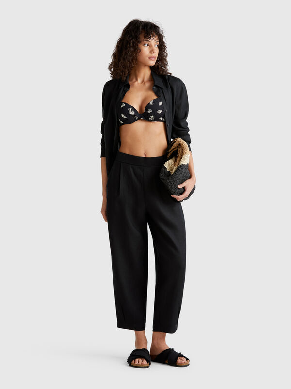 Soft trousers in pure linen Women