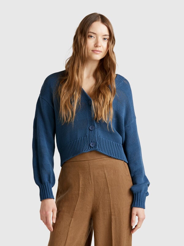 100% cotton knit cardigan Women