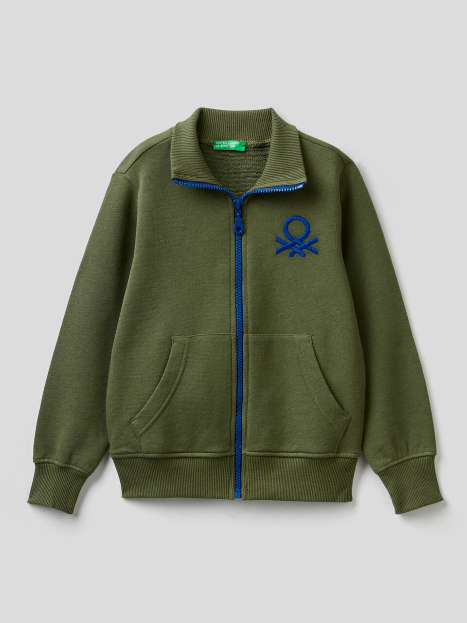 Sweatshirt with zip and embroidered logo image number 1