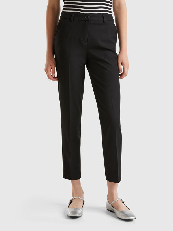 Trousers in stretch viscose blend Trousers in stretch viscose blend Women