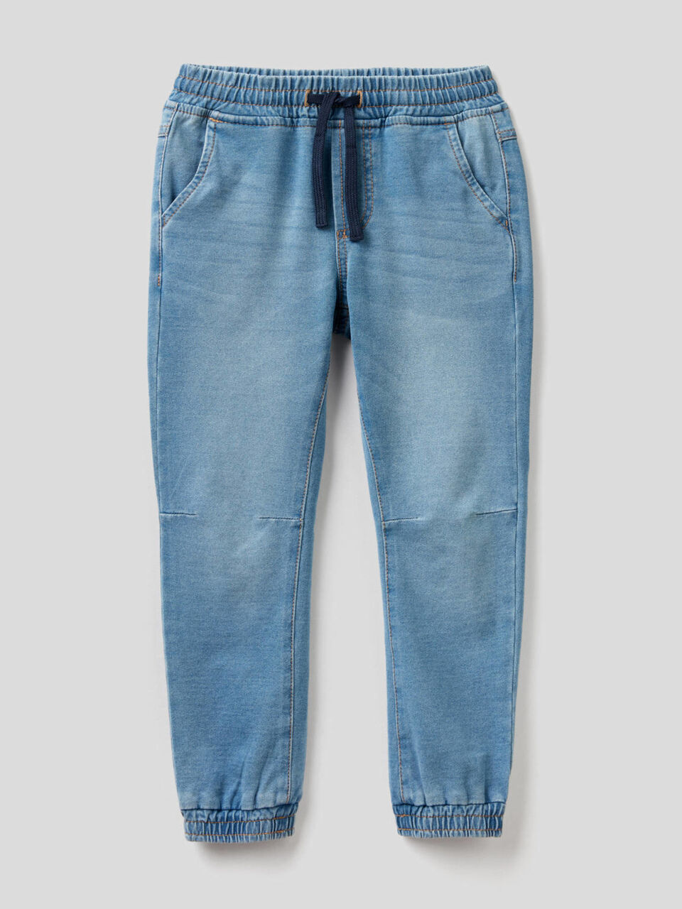 Sporty denim look sweatpants image number 1