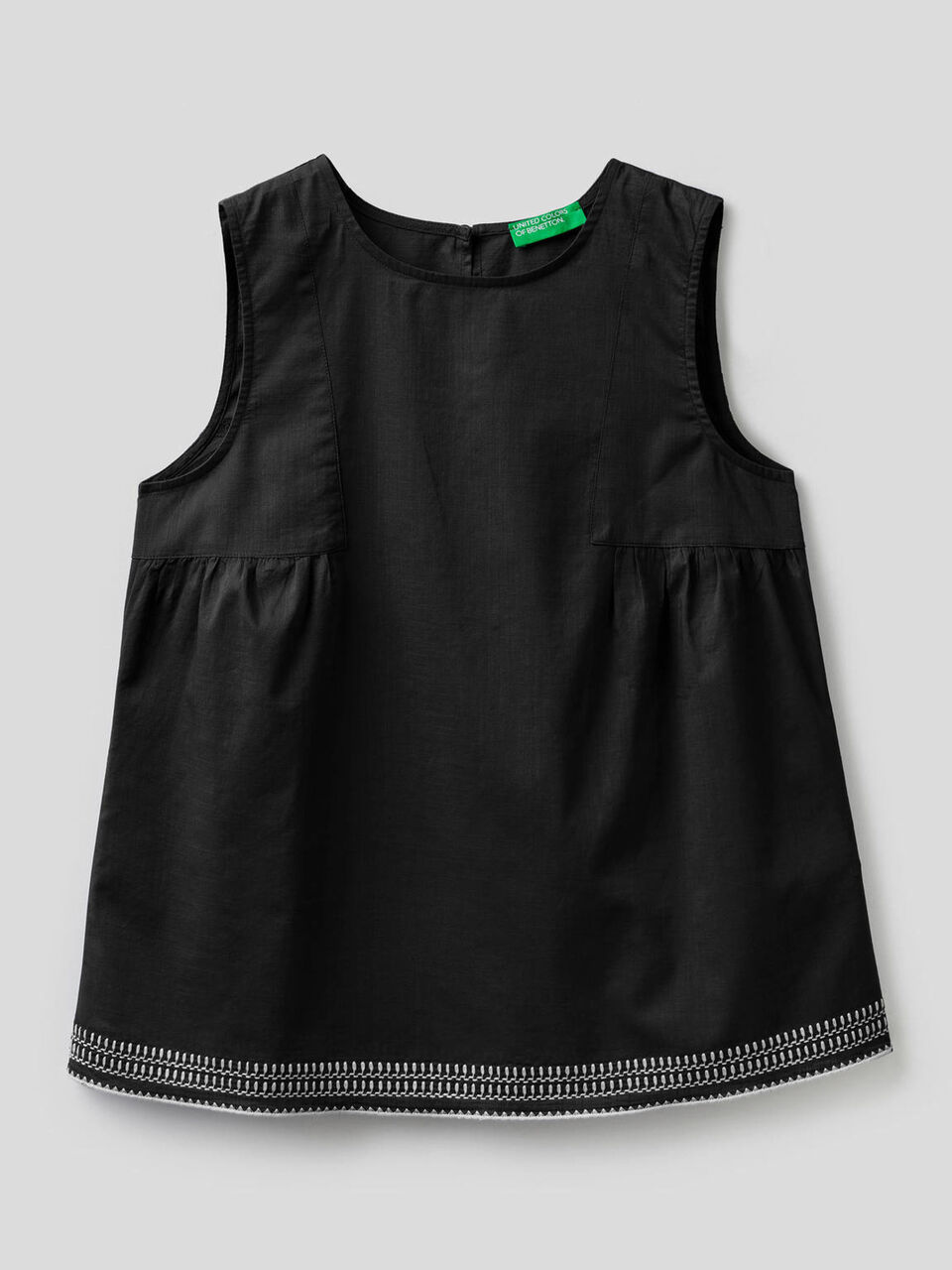 Sleeveless top with embroidered bottom image number 1
