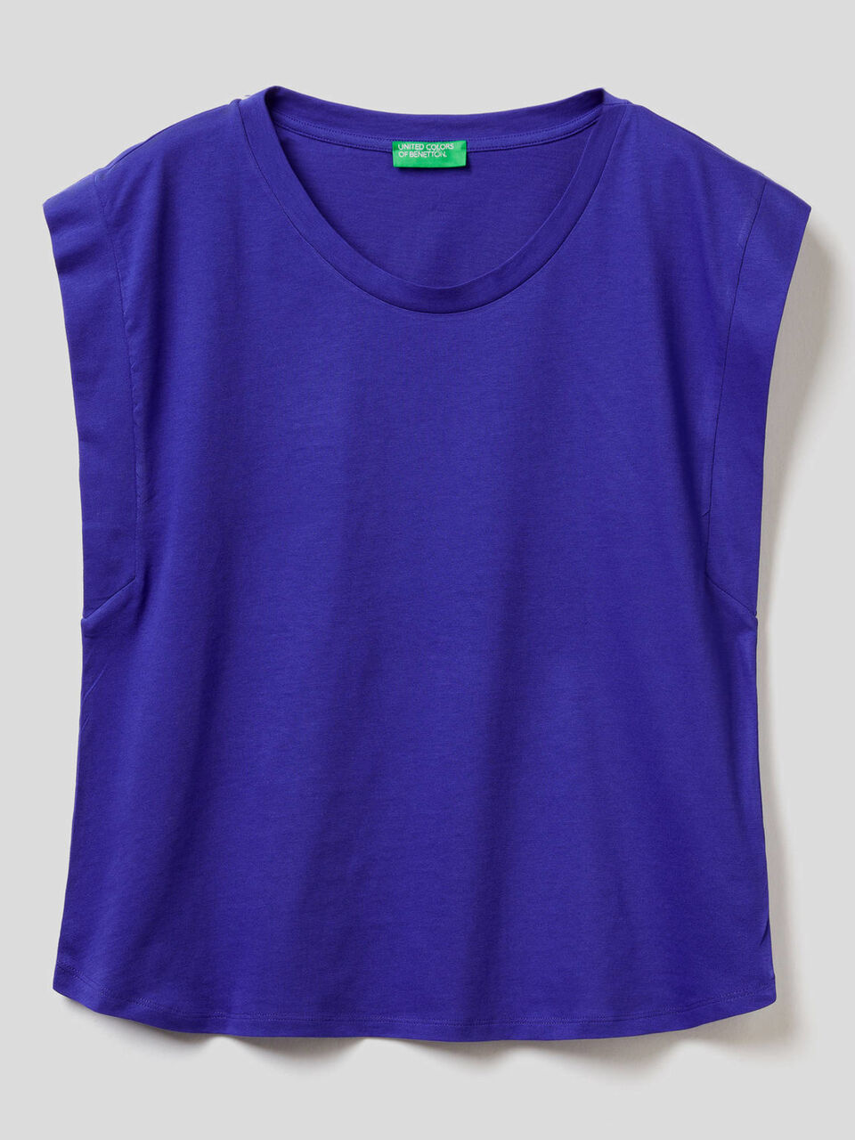 Cotton t-shirt with cap sleeves image number 1