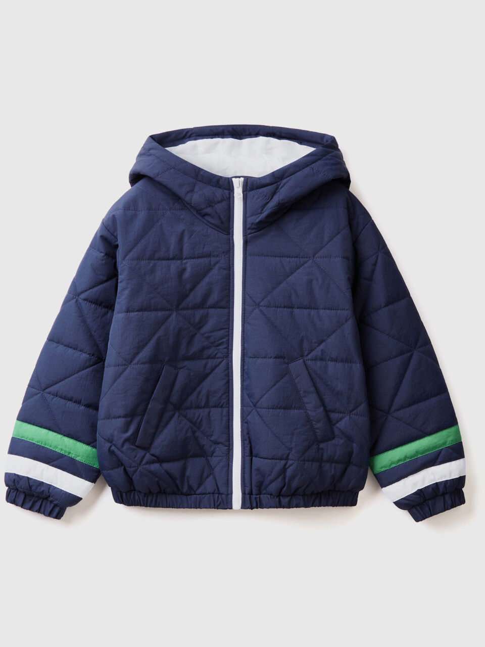 Padded bomber in nylon