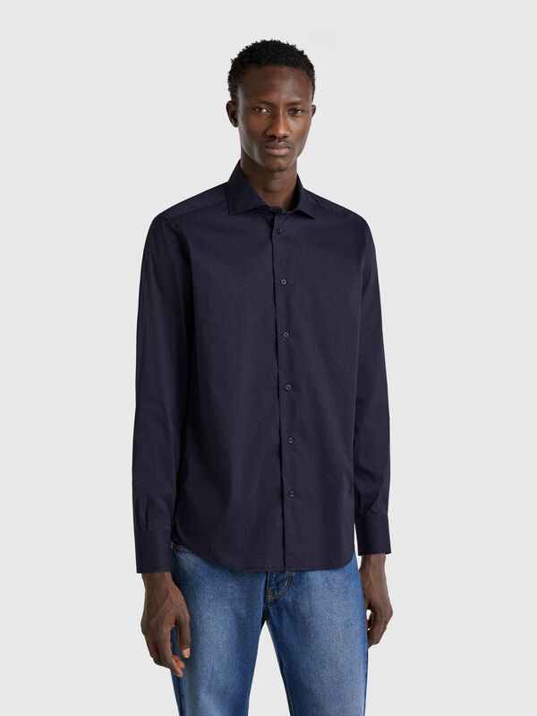 Patterned slim fit shirt Men