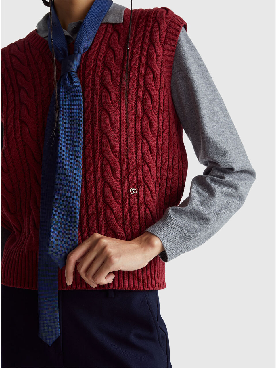 S/L V NECK SWEATER Women image number null
