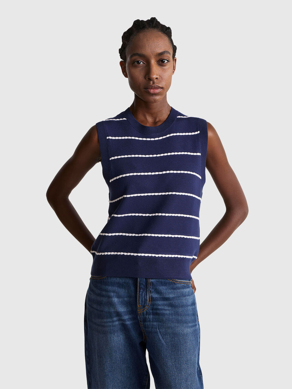 SLEEVELESS SWEATER Women image number null