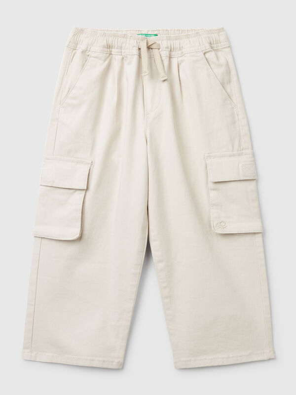 Stretch cotton cargo trousers Junior Boy