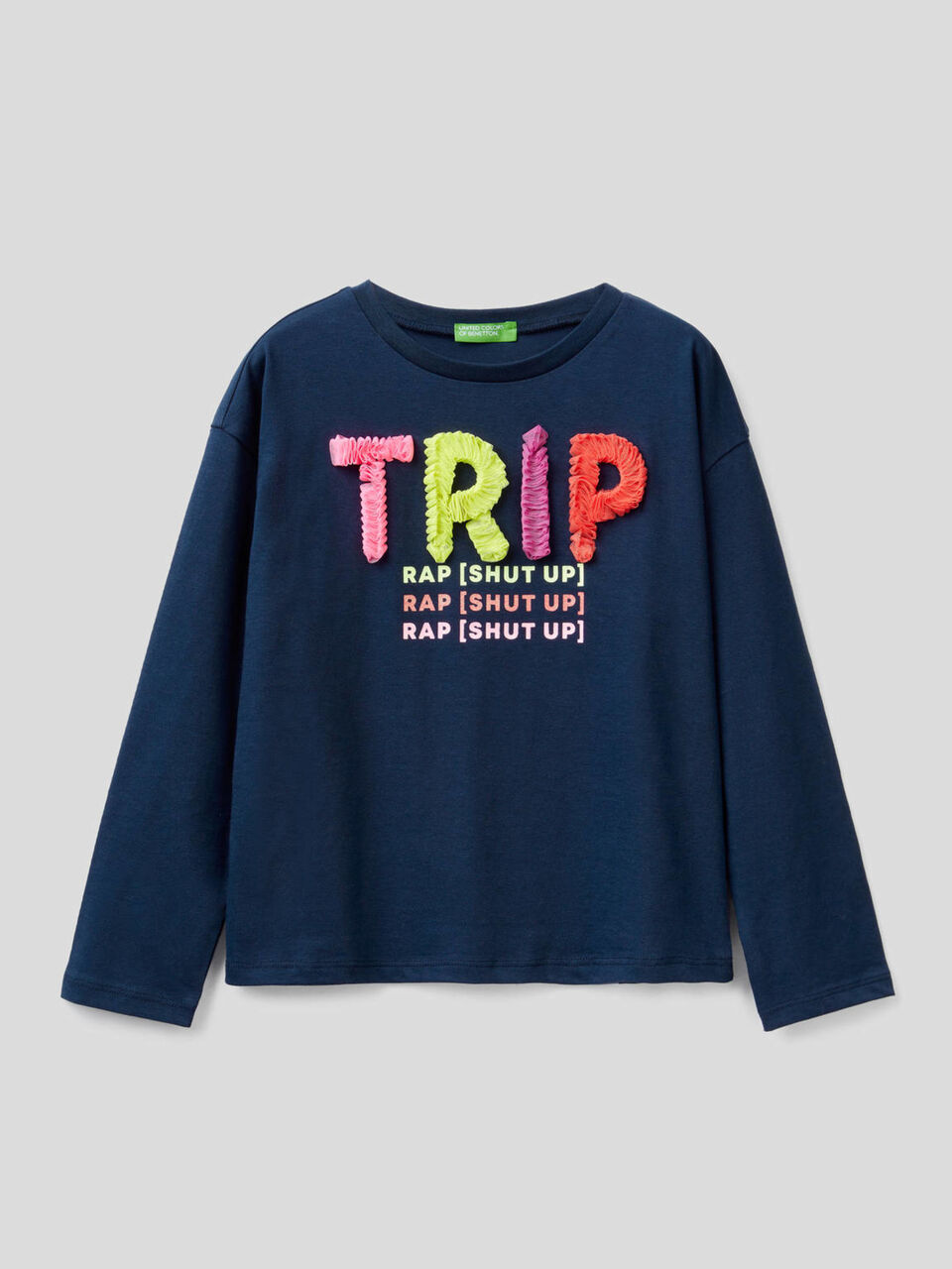 T-shirt with glitter print and petals image number 1