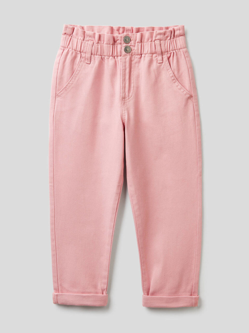 Paperbag trousers in organic cotton image number 1