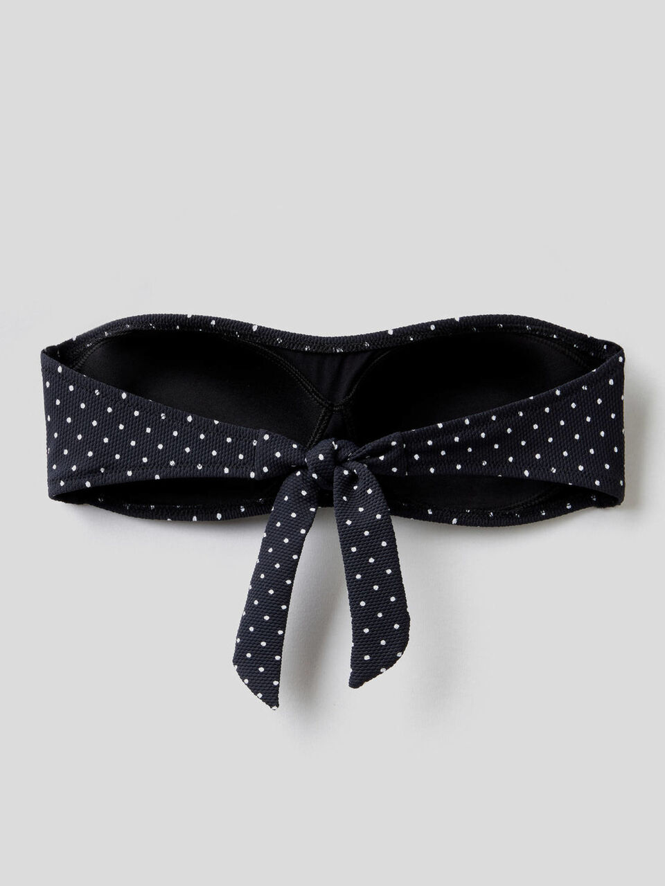 Padded bandeau bikini top with micro polka dots image number 2