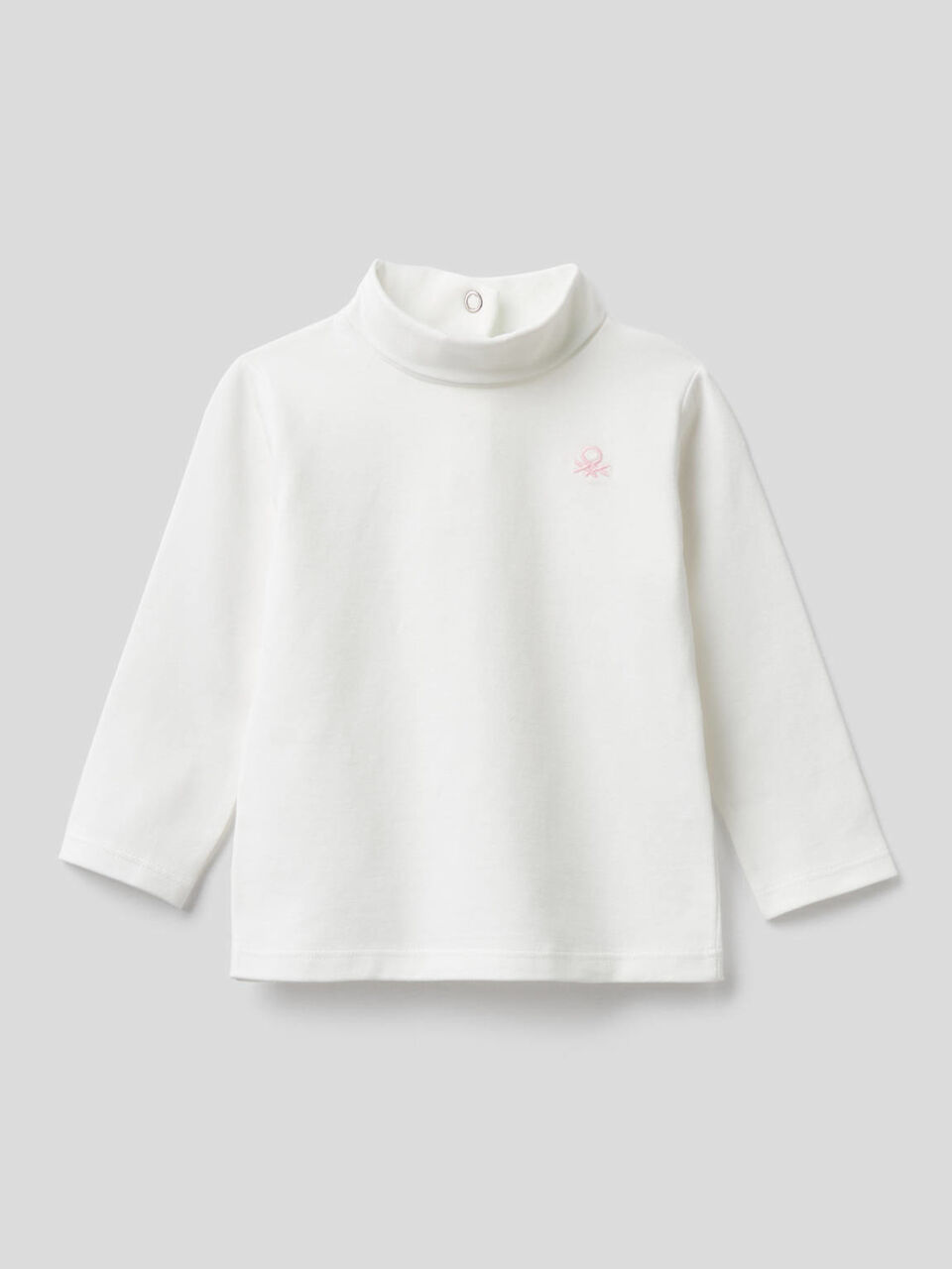 T-shirt in stretch cotton with high neck image number 1