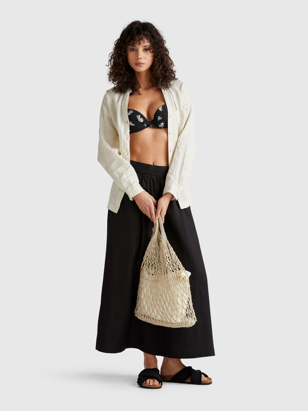 Long skirt in pure linen Women