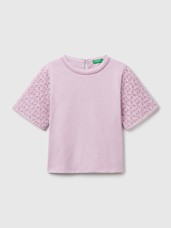 T-shirt with lace sleeve Junior Girl