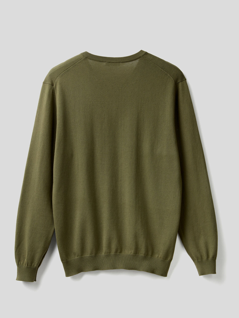 Pure cotton sweater with V-neck image number 2