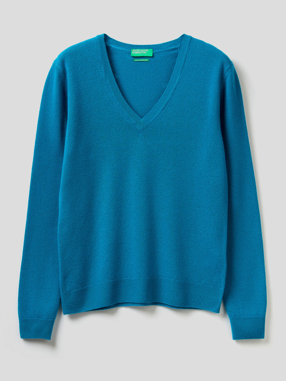 V-neck sweater in pure virgin wool image number 1