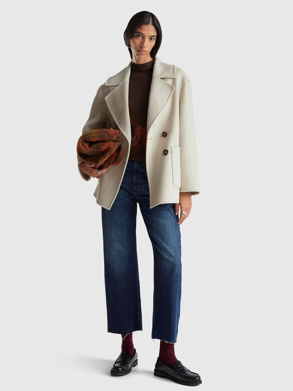 Double-breasted coat in wool blend Women