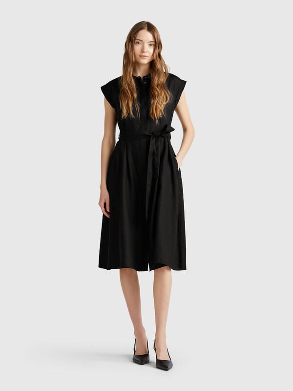 Shirt dress in pure linen Women