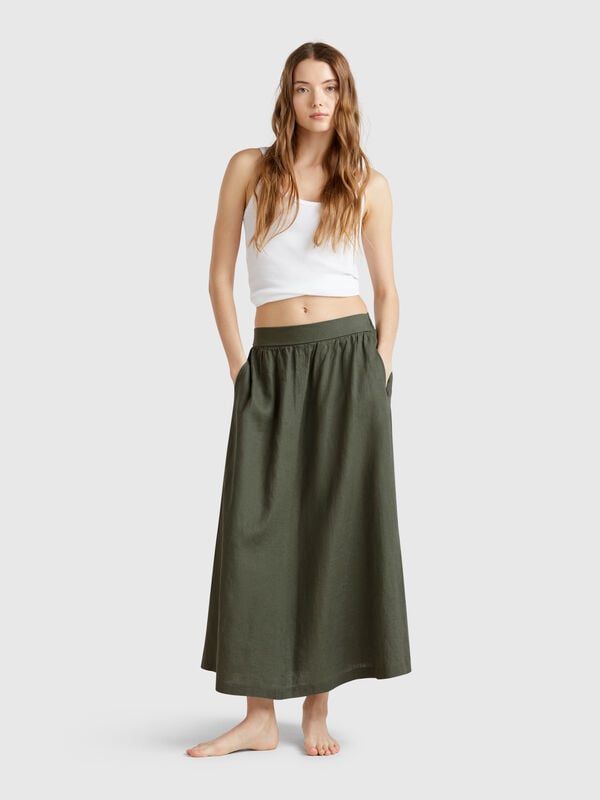 Long skirt in pure linen Women