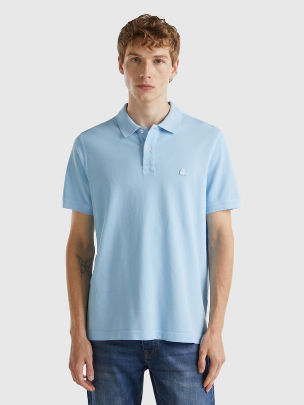 Light blue regular fit polo Men