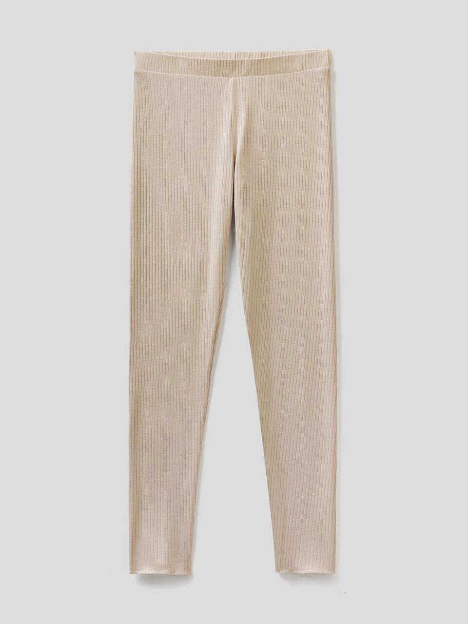 Stretch leggings in cashmere blend image number 1