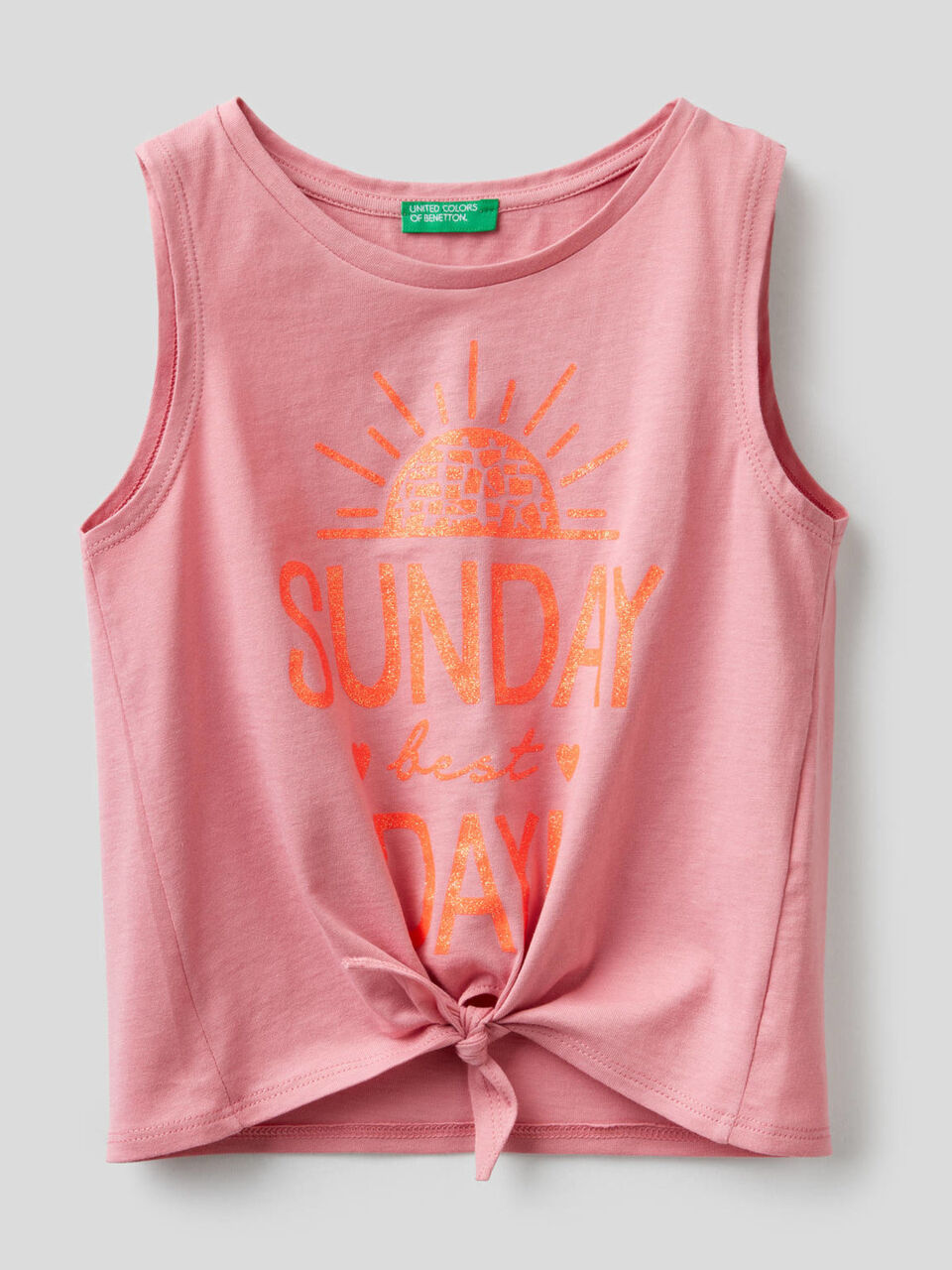Sleeveless top with bow image number 1