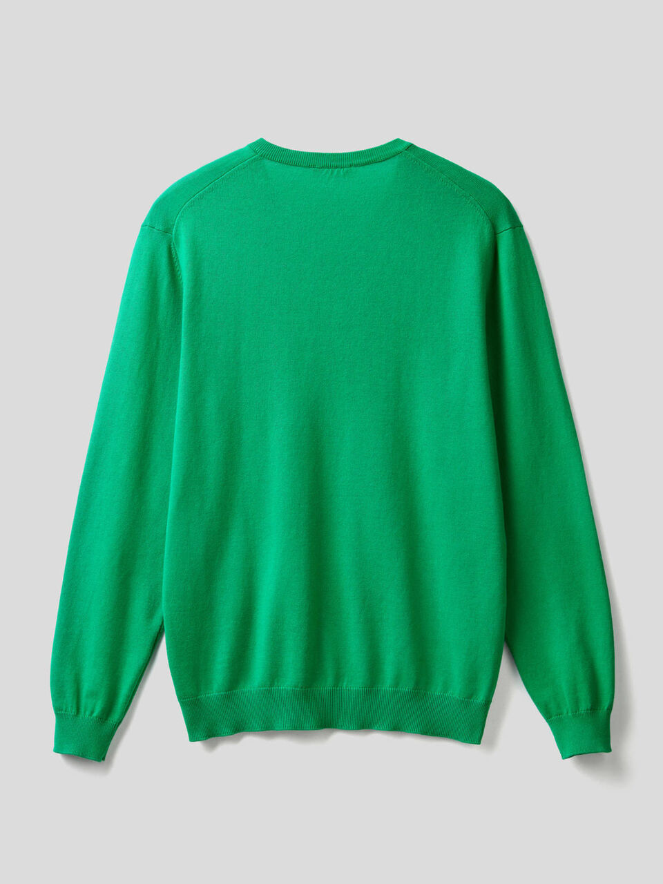 Pure cotton sweater with V-neck image number 2