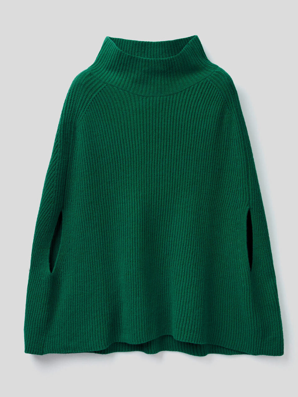 Poncho in soft wool blend image number 1