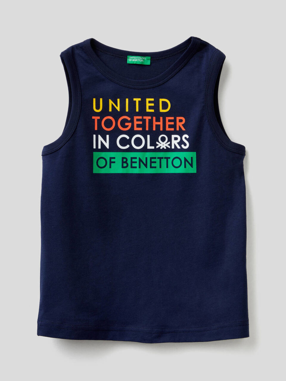 Sleeveless t-shirt with logo print image number 1