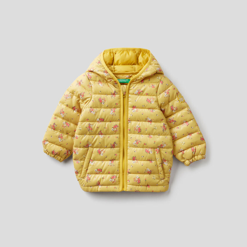 Pattern print padded jacket