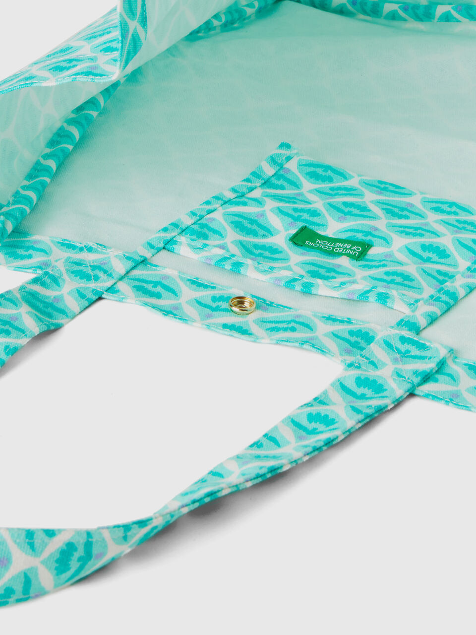 Floral shopping bag - Aqua | Benetton