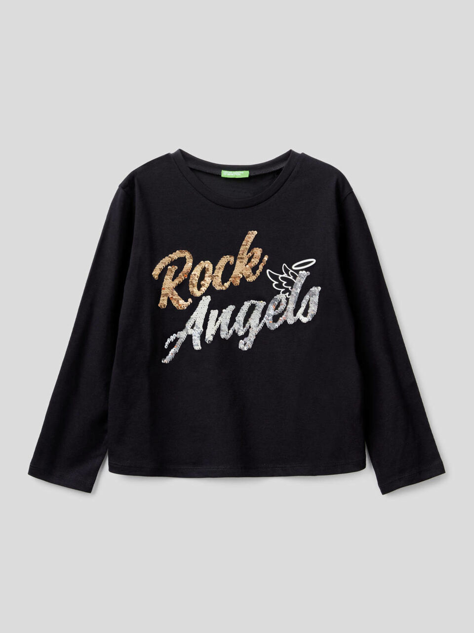 100% cotton t-shirt with sequins image number 2