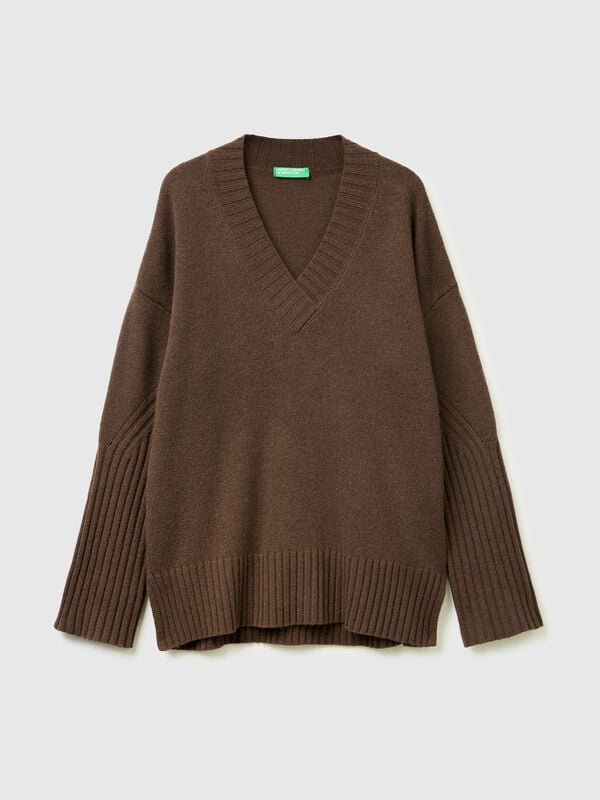 Oversized sweater in wool blend Women