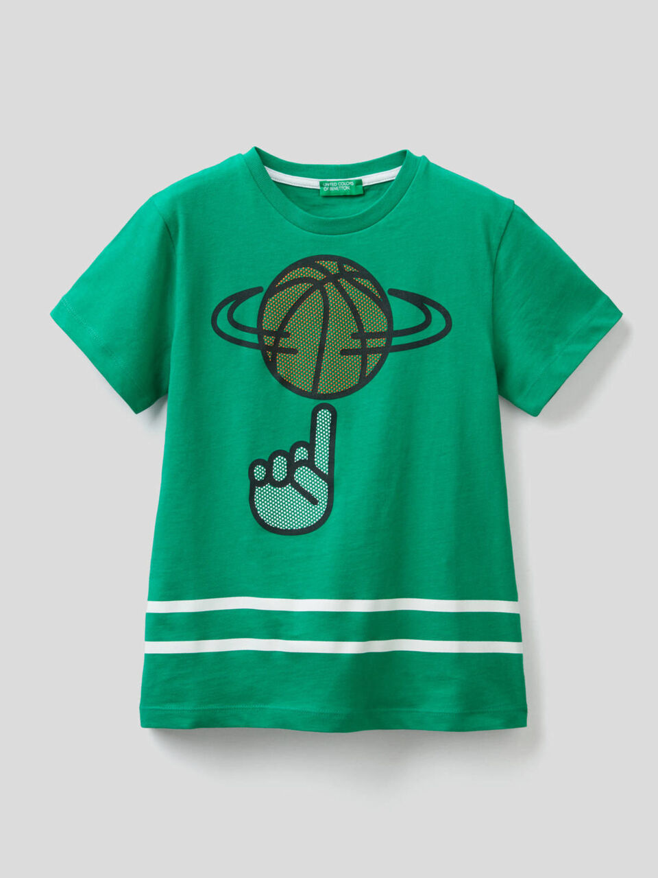 Cotton t-shirt with 3D print image number 1
