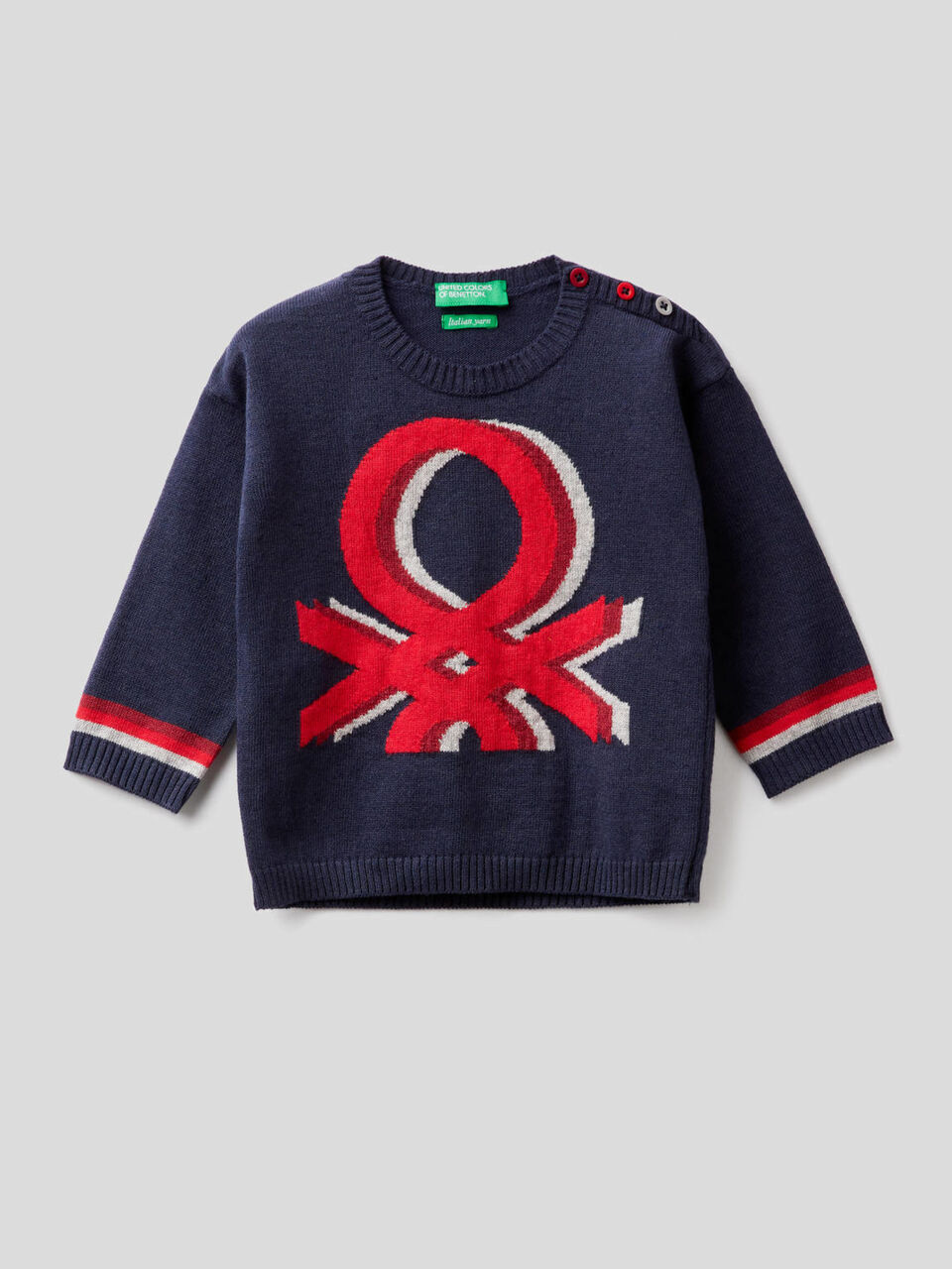 Sweater with multicolor inlay image number 1