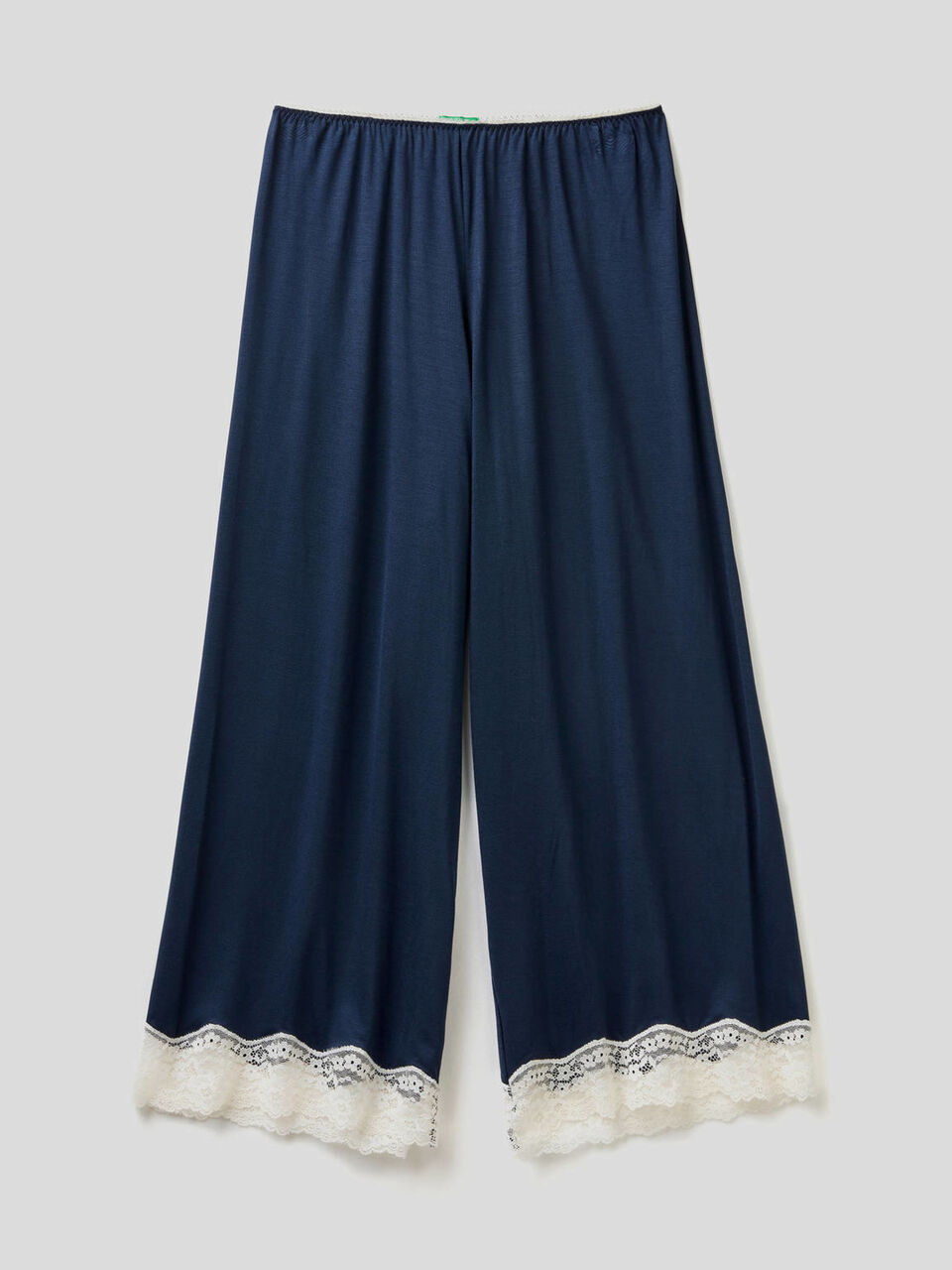 Cropped trousers with lace details image number 1