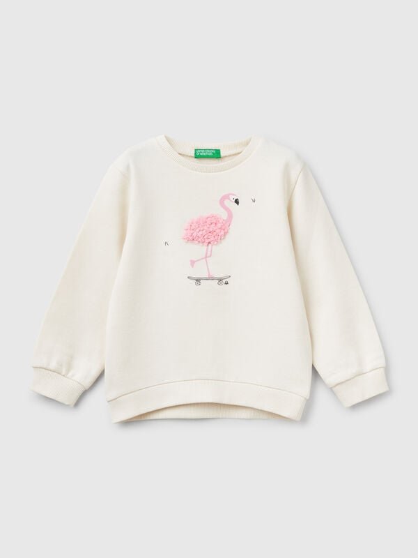 Sweatshirt with petal look applique Junior Girl