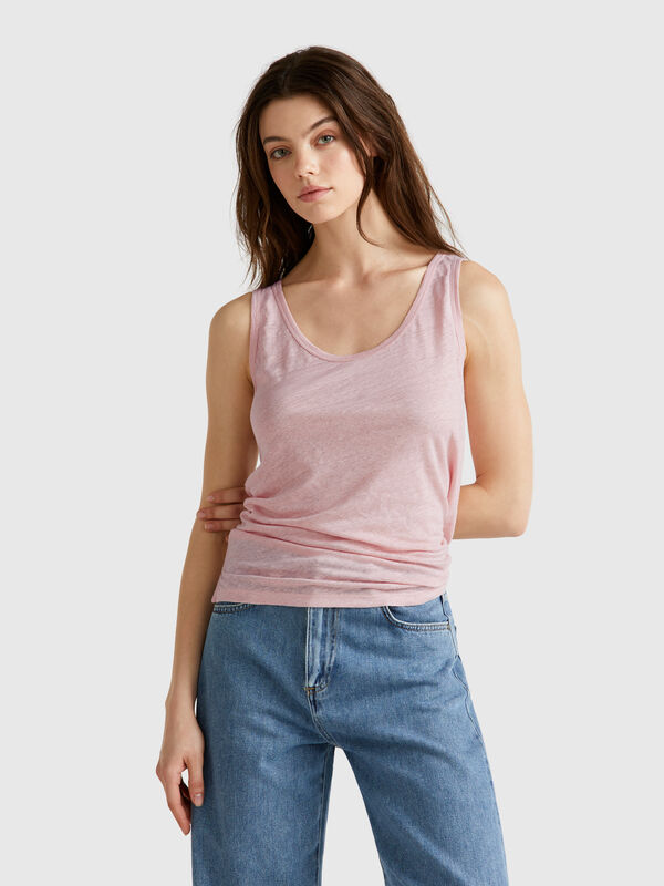 Tank top in pure linen Women