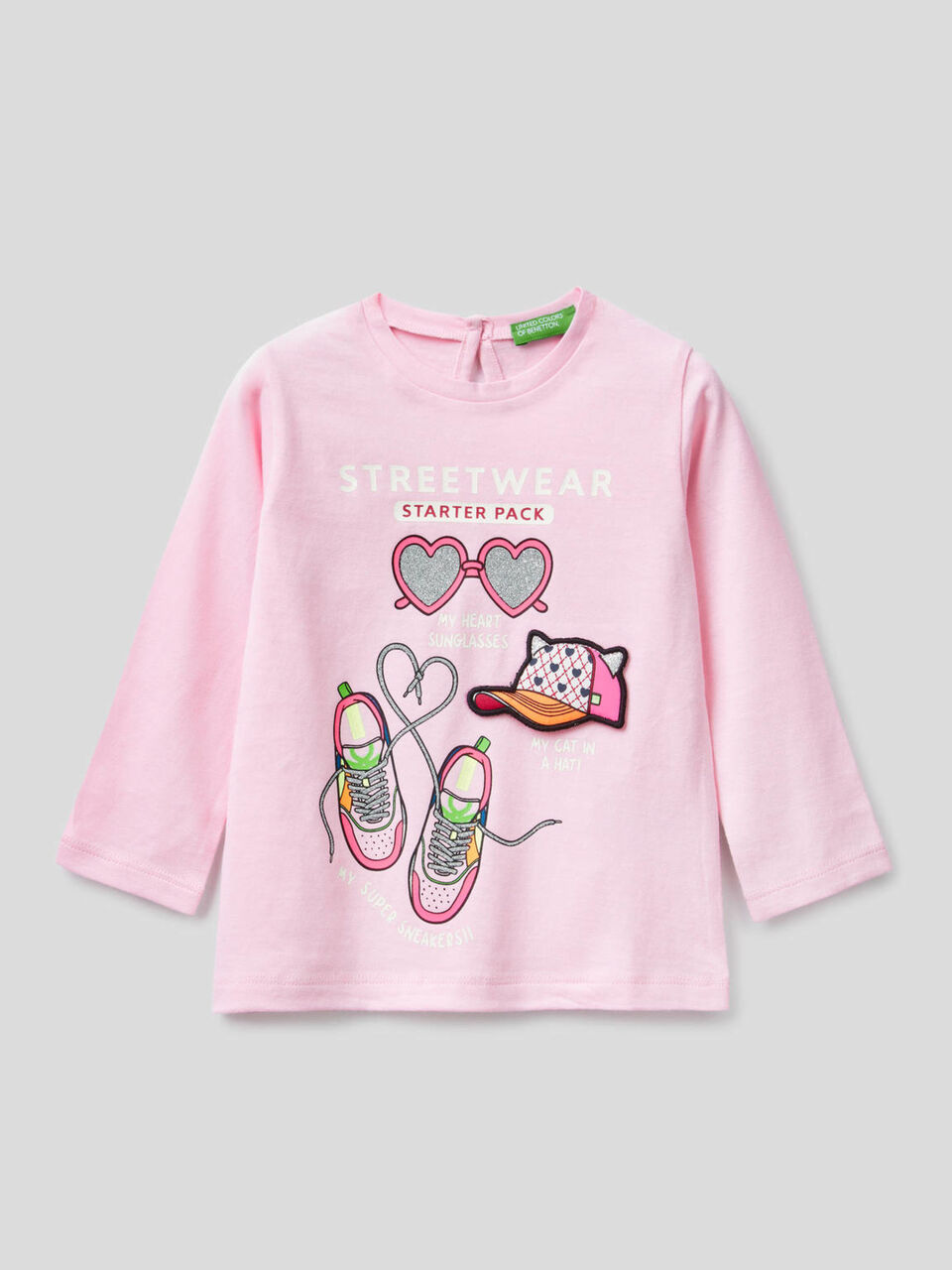 100% organic cotton t-shirt with applique image number 1