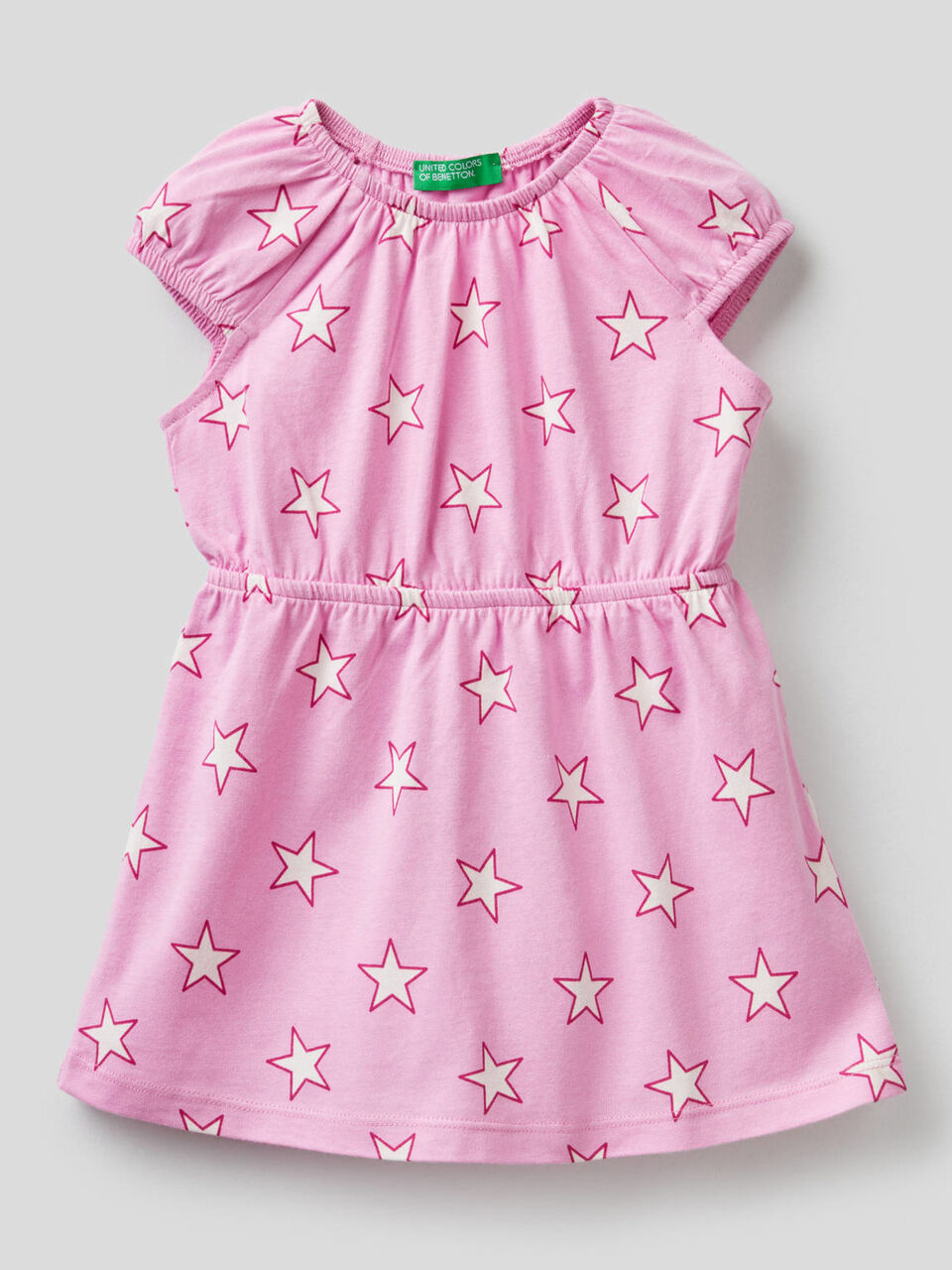 Printed dress in pure cotton image number 1